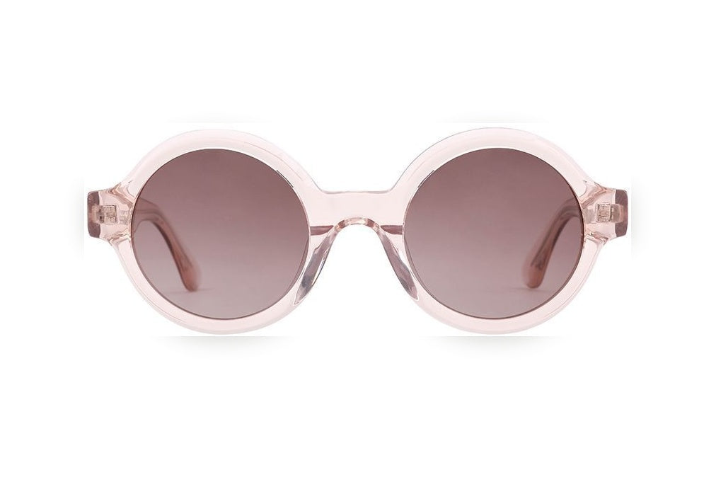 OCEAN pink crystal polarized round sunglasses, front view