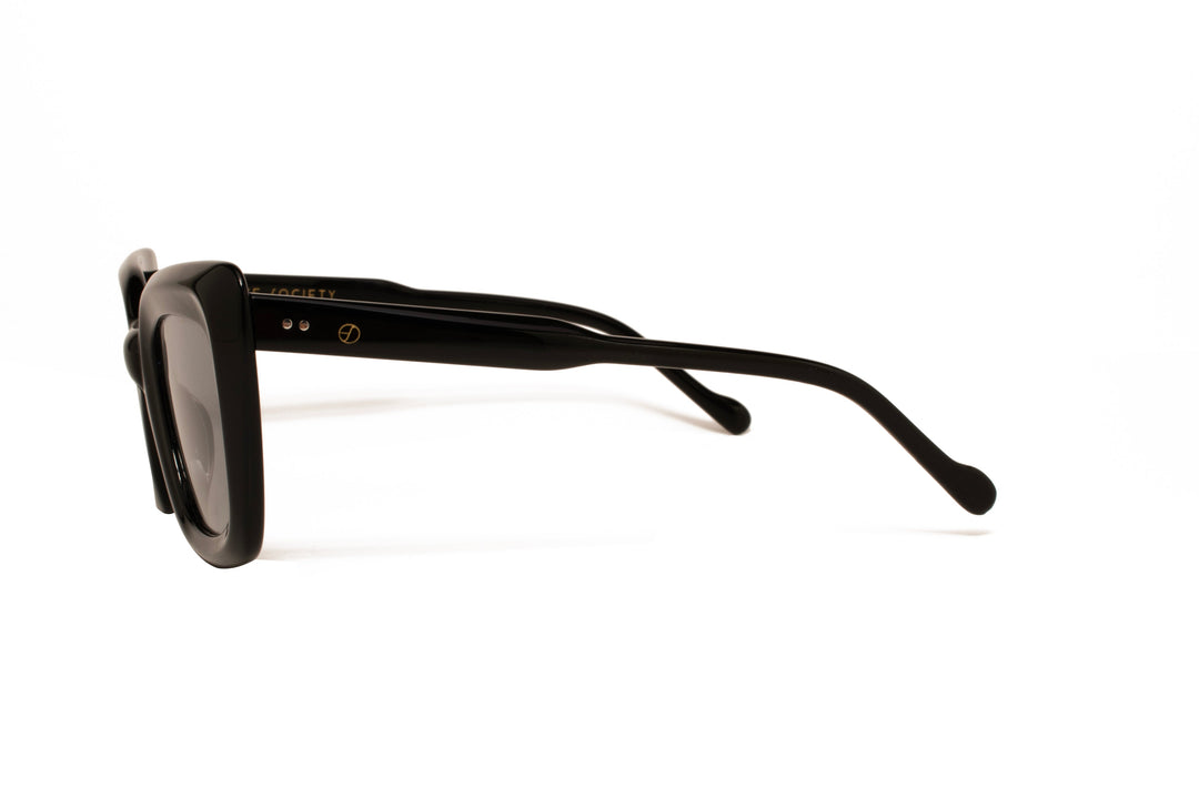 HALO black polarized square sunglasses, side view