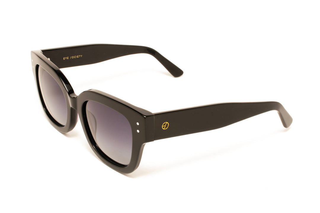 FABIAN black polarized square sunglasses, top view