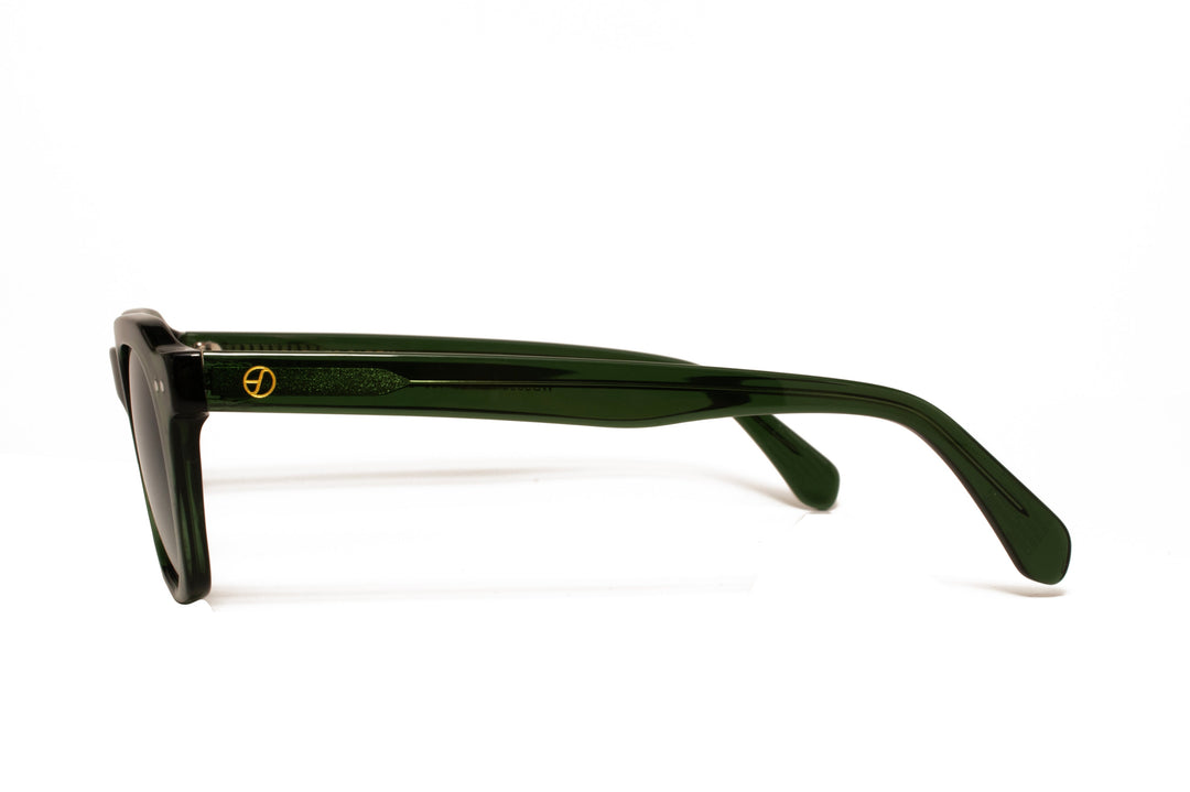 LUX green polarized square sunglasses, side view