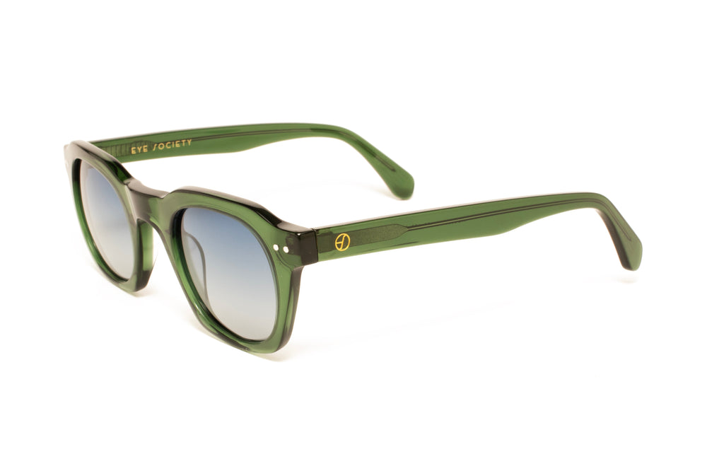LUX green polarized square sunglasses, top view