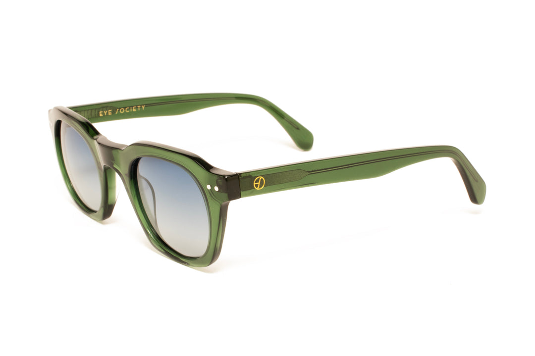 LUX green polarized square sunglasses, top view
