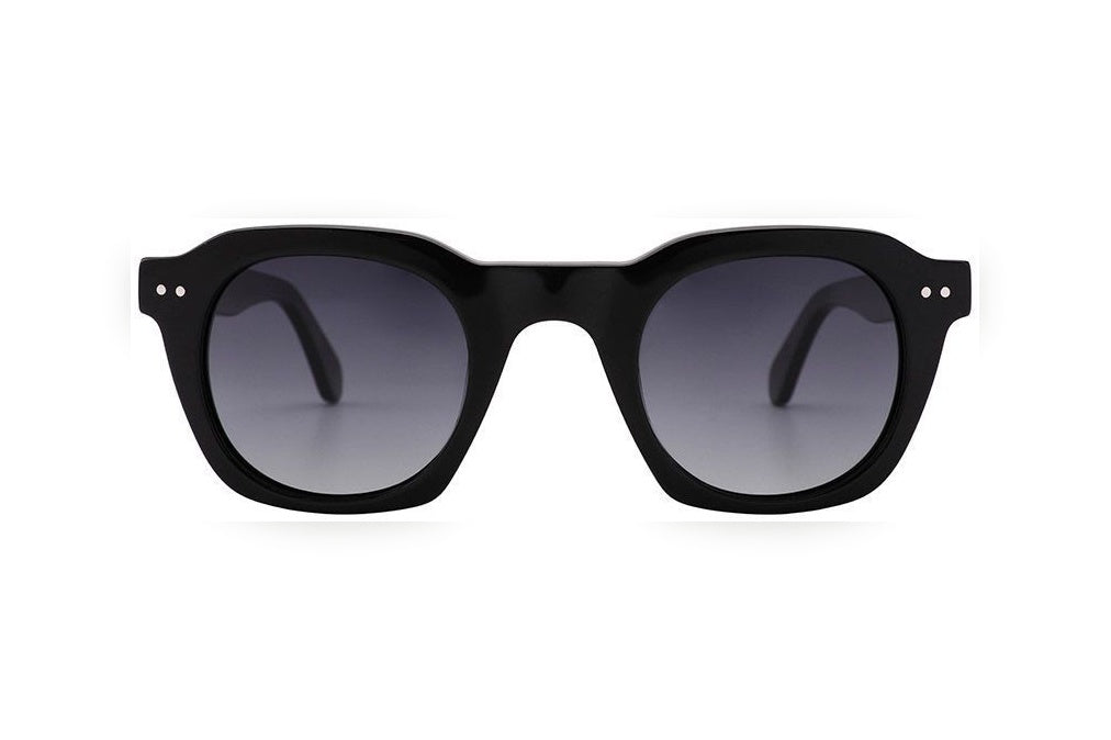 LUX black polarized square sunglasses, front view