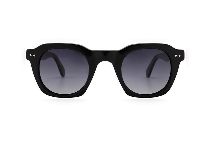 LUX black polarized square sunglasses, front view