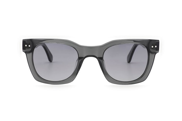 PEYTON grey crystal polarized rectangle sunglasses, front view