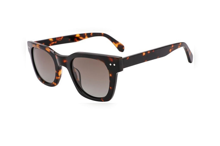 PEYTON tortoise polarized rectangle sunglasses, top view
