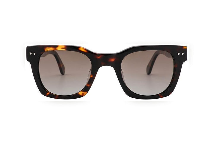 PEYTON tortoise polarized rectangle sunglasses, front view