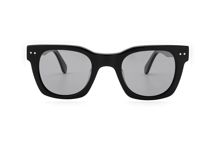 PEYTON black polarized rectangle sunglasses, front view