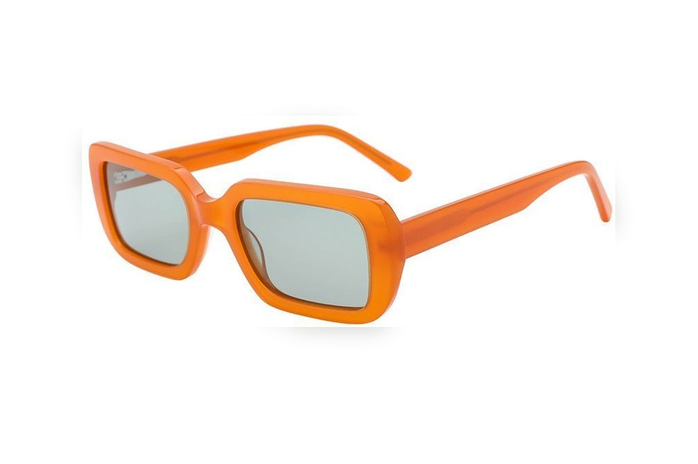 ORIGIN orange polarized rectangle sunglasses, top view