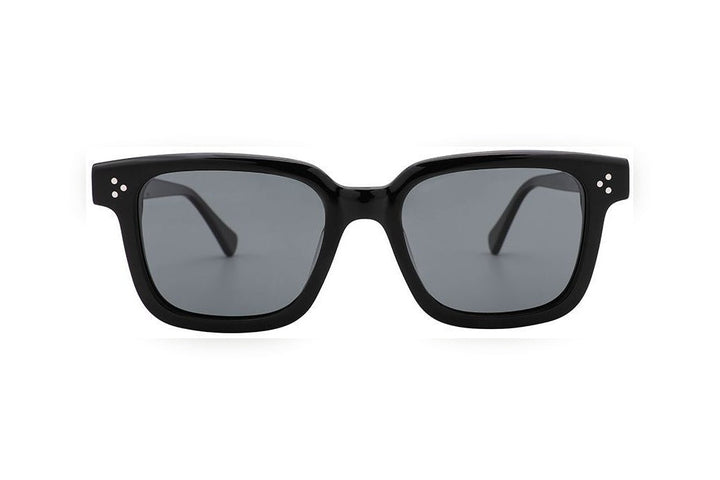 OAKLEY black polarized rectangle sunglasses, front view