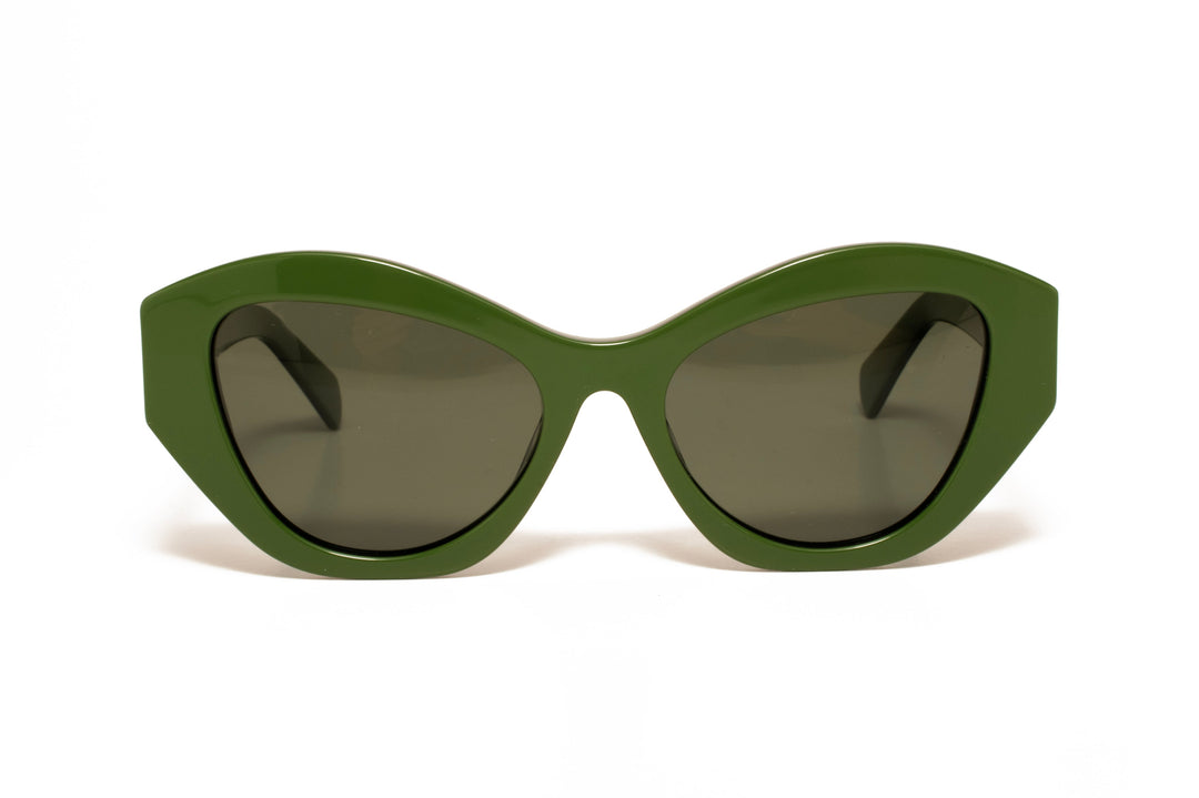 AUREA green polarized cat-eye sunglasses, front view