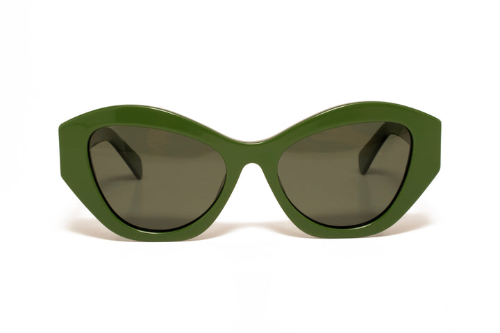 AUREA green polarized cat-eye sunglasses, front view