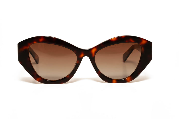 AUREA tortoise polarized cat-eye sunglasses, front view