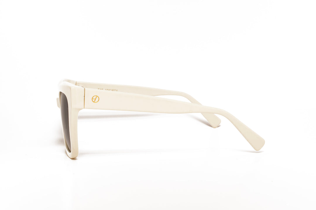BIANCA white polarized square sunglasses, side view