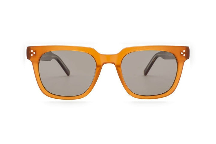 OAK l.brown polarized round sunglasses, front view