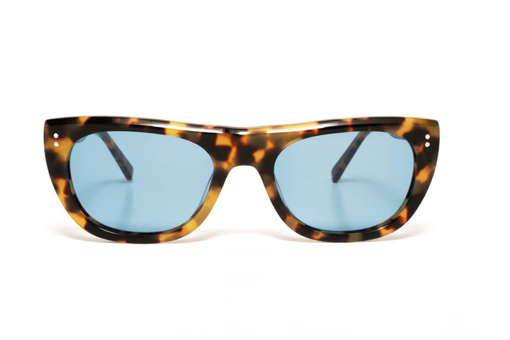CALISTA black brown tortoise polarized rectangle sunglasses, front view