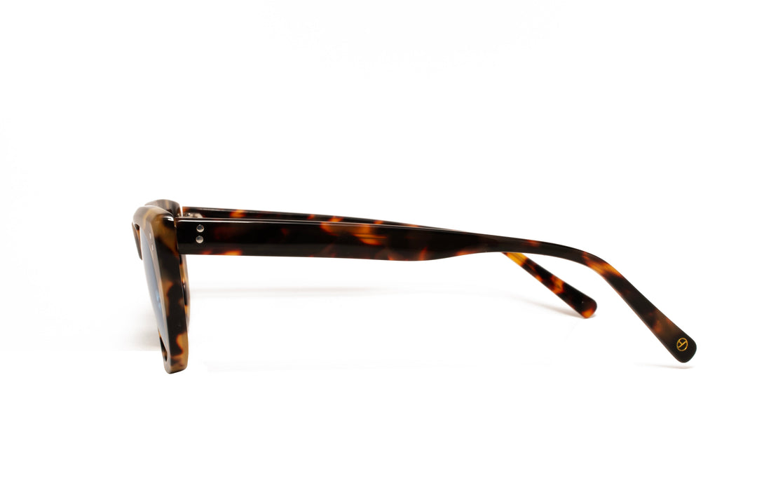 CALISTA black brown tortoise polarized rectangle sunglasses, side view