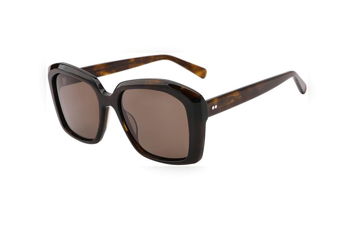 AVERY agate yellow polarized geometric sunglasses, top view