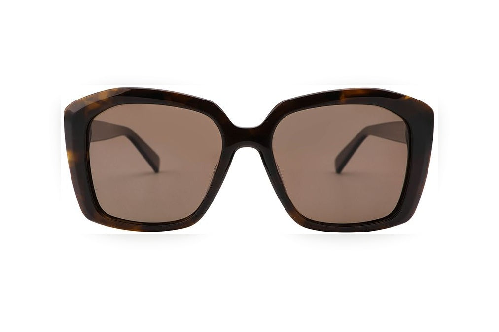 AVERY agate yellow polarized geometric sunglasses, front view