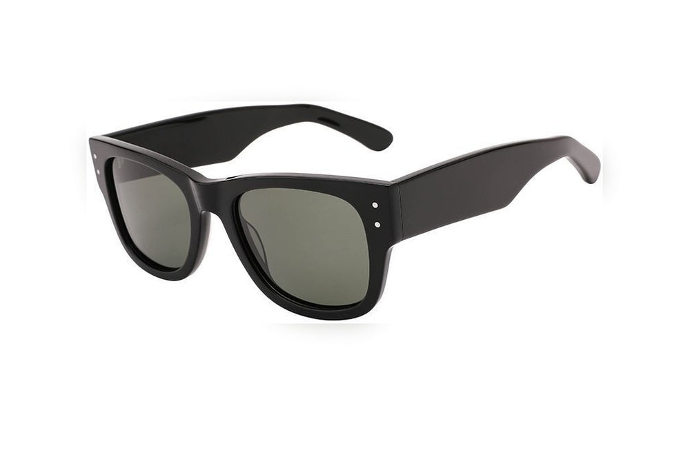 DANTE black polarized square sunglasses, top view