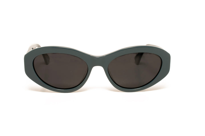NORA grey navy polarized oval sunglasses, front view