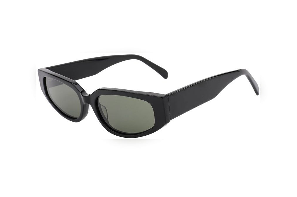 FLORA black / grey polarized oval sunglasses, top view