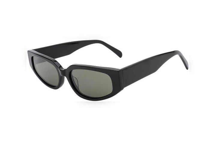 FLORA black / grey polarized oval sunglasses, top view