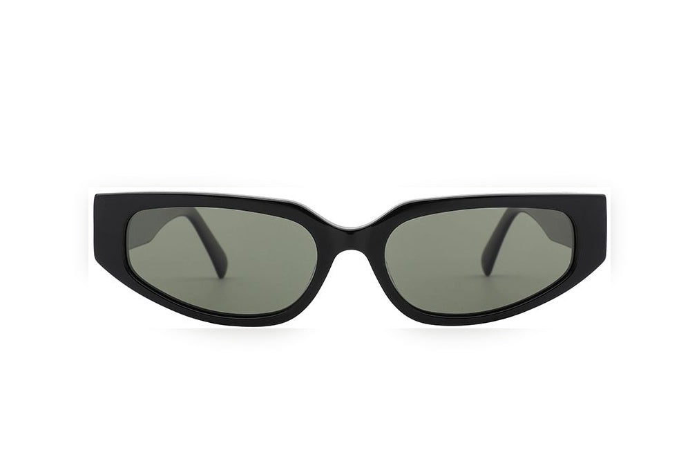 FLORA black / grey polarized oval sunglasses, front view