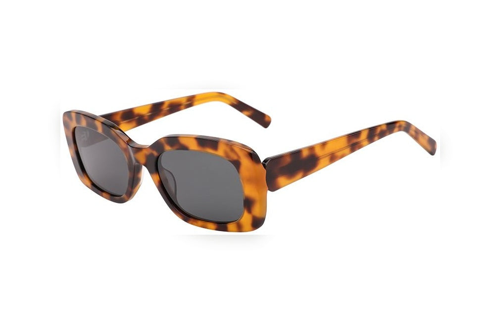 GIA tortoise / grey polarized rectangle sunglasses, top view