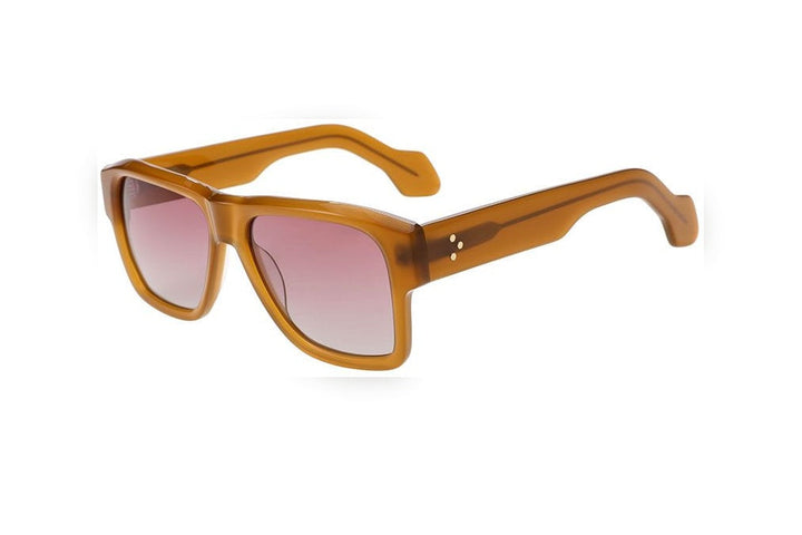 GRETA milky amber / pink polarized rectangle sunglasses, top view