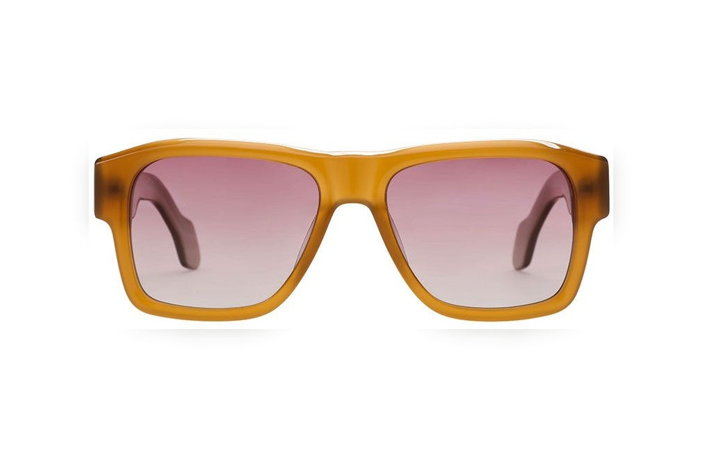 GRETA milky amber / pink polarized rectangle sunglasses, front view