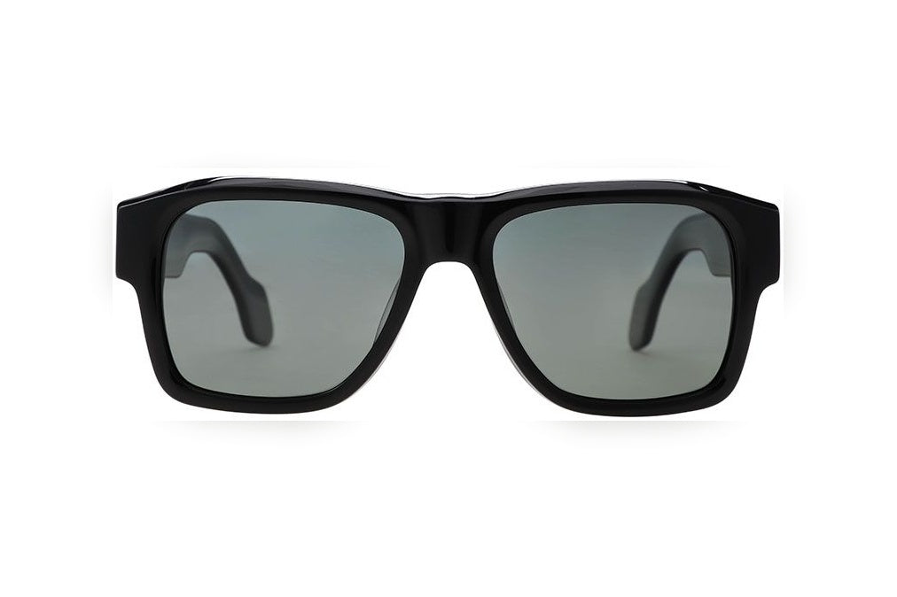 GRETA black / grey polarized rectangle sunglasses, front view