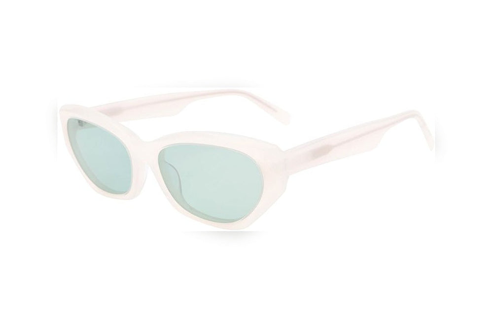 HANA milky white / green polarized oval sunglasses, top view
