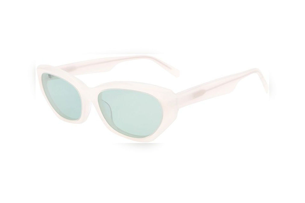 HANA milky white / green polarized oval sunglasses, top view