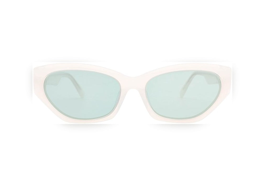 HANA milky white / green polarized oval sunglasses, front view