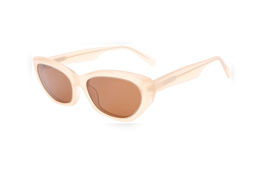 HANA l.milky brown / brown polarized oval sunglasses, top view