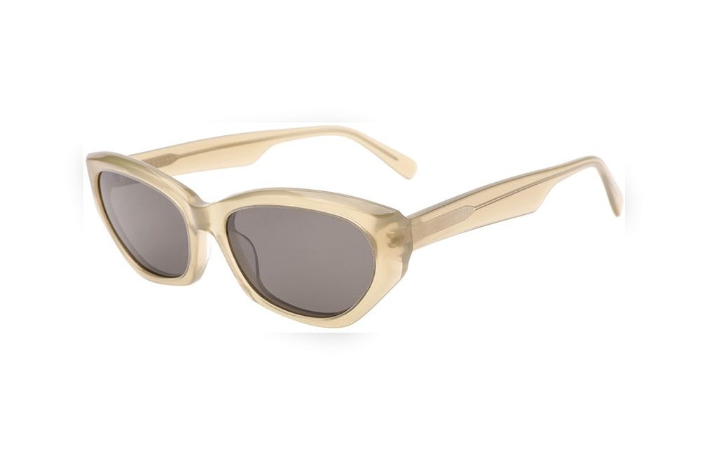 HANA l.milky green / grey polarized oval sunglasses, top view