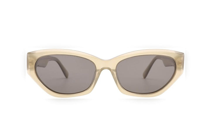 HANA l.milky green / grey polarized oval sunglasses, front view
