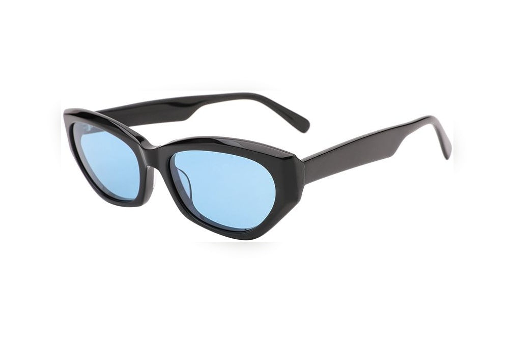 HANA black / blue polarized oval sunglasses, top view