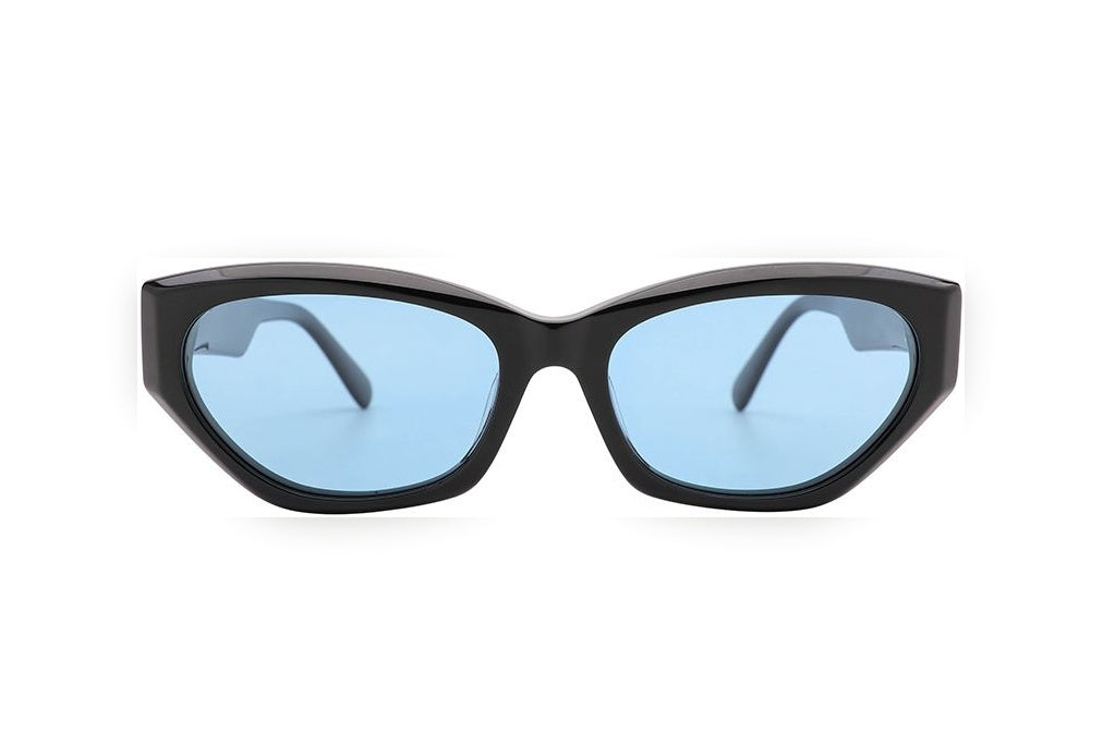 HANA black / blue polarized oval sunglasses, front view