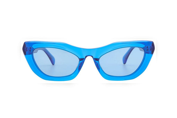 HAZEL cobalt blue crystal / blue polarized cat-eye sunglasses, front view