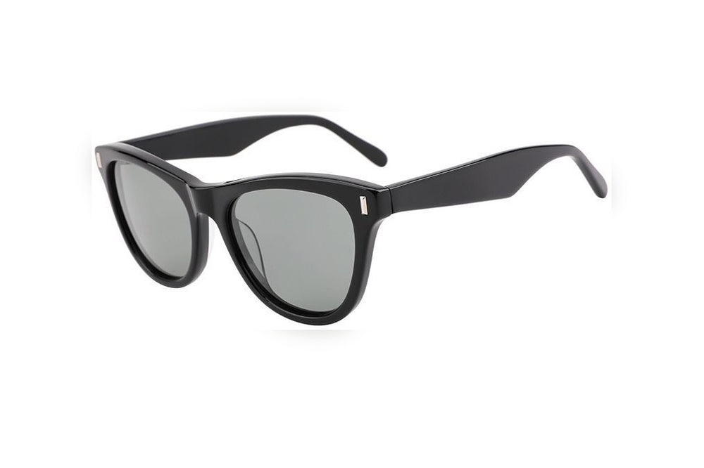 NOVAE black polarized round sunglasses, top view