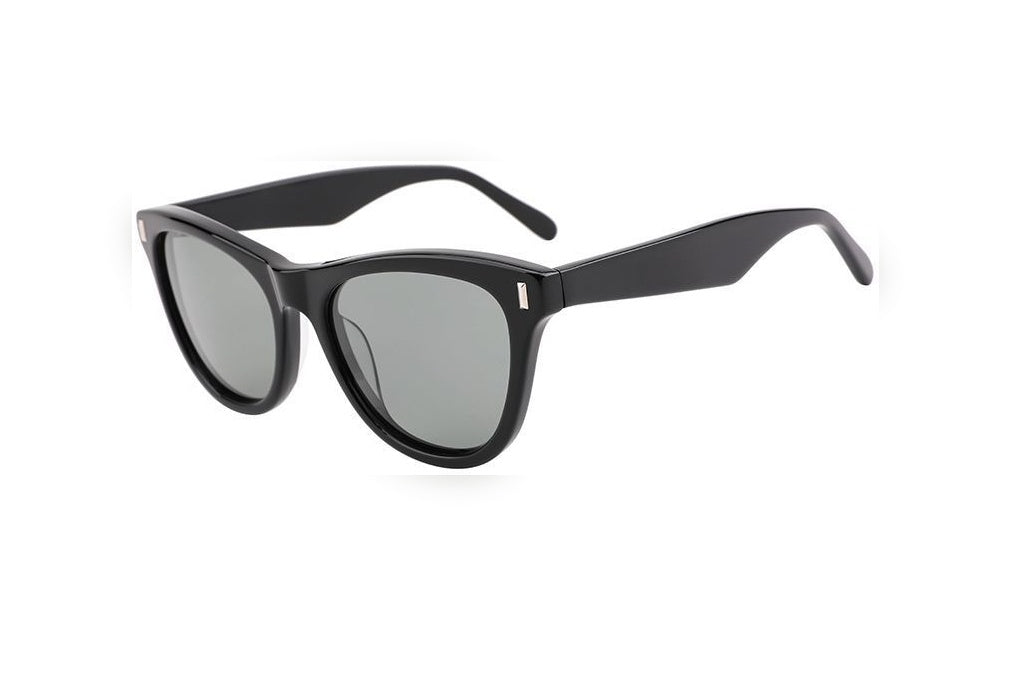 NOVAE black polarized round sunglasses, top view