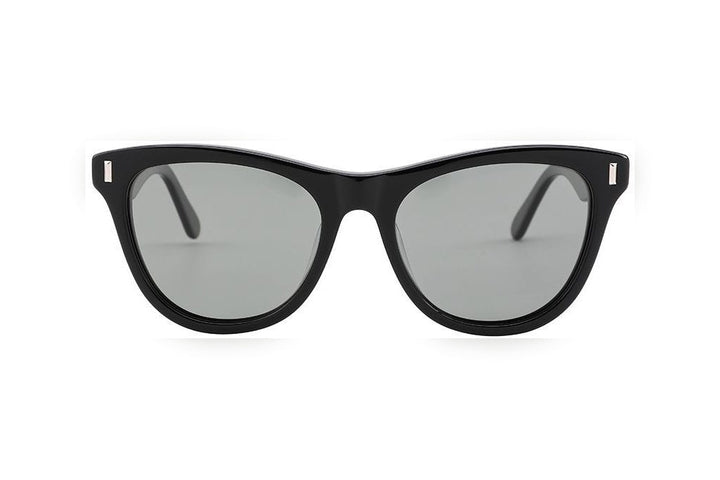 NOVAE black polarized round sunglasses, front view