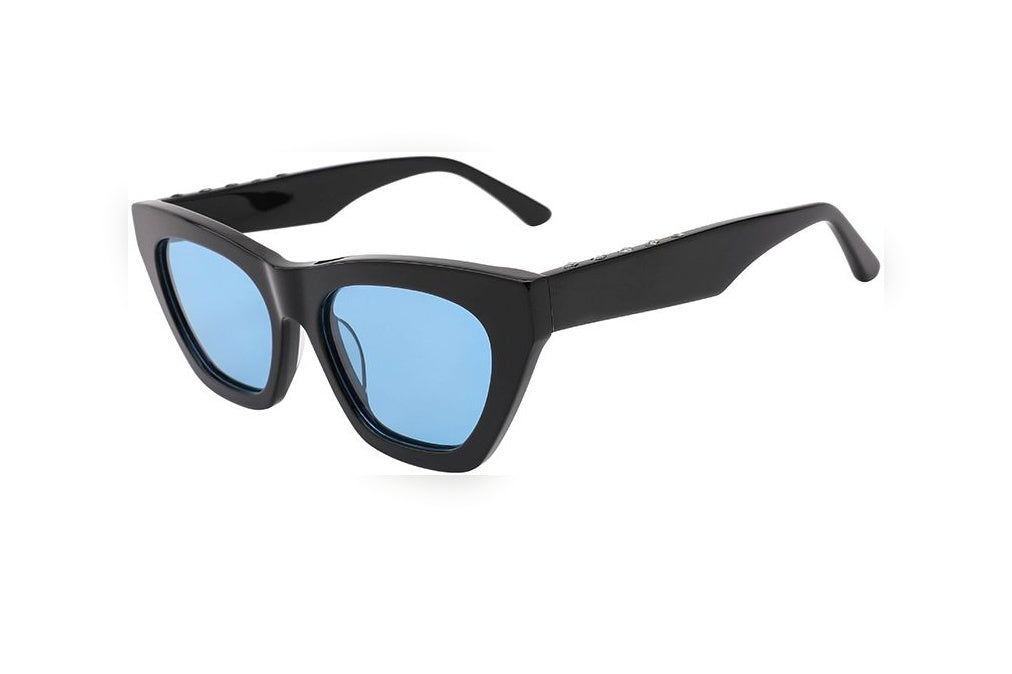 ADAIS black / blue polarized rectangle sunglasses, top view