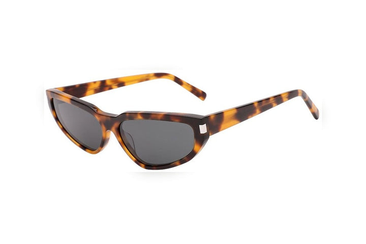 ILANA tortoise / grey polarized cat-eye sunglasses, top view