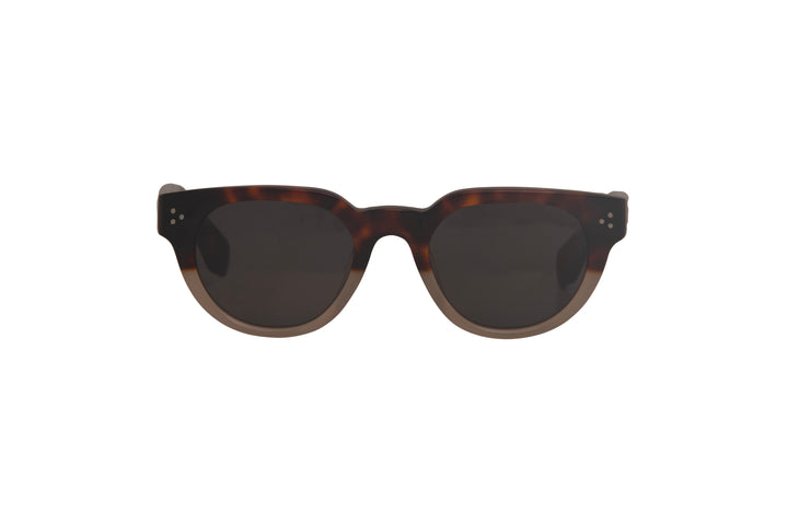 ELARA tortoise milky brown polarized round sunglasses, front view