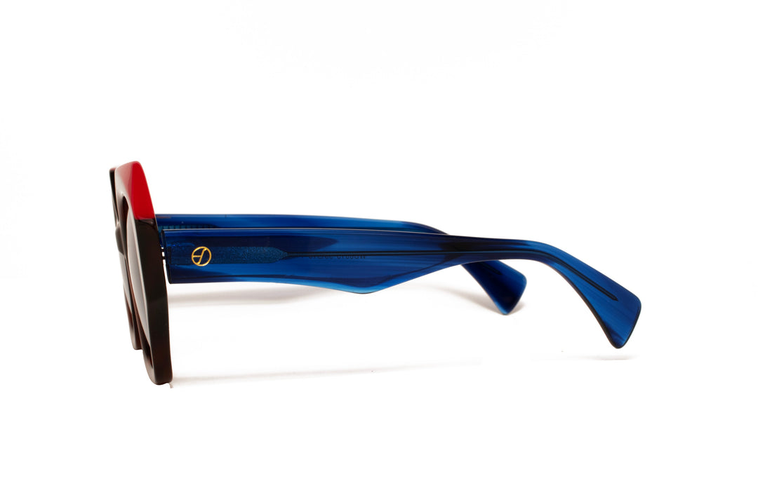 LOTUS wine turquoise polarized geometric sunglasses, side view