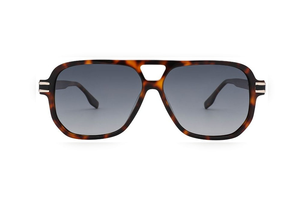 ADANAN tortoise / grey polarized rectangle sunglasses, front view