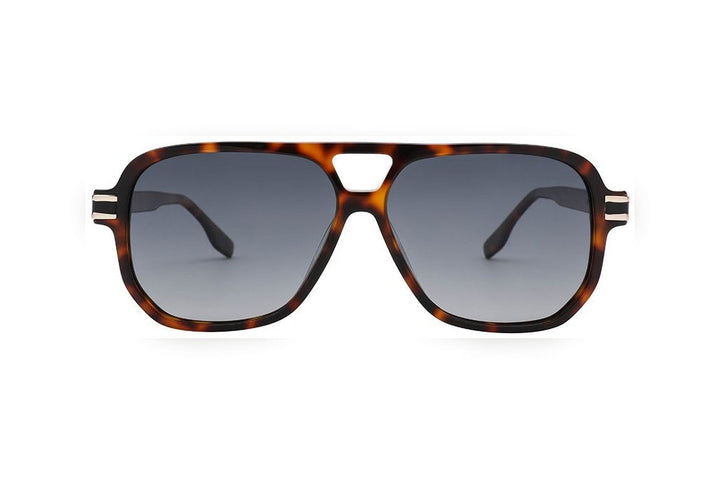 ADANAN tortoise / grey polarized rectangle sunglasses, front view